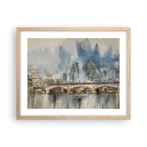 Poszter világos tölgy keretben - London teljes pompájában - 50x40 cm