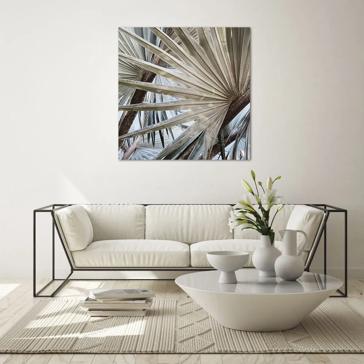 Üveg kép - Legyező a trópusokon - 70x70 cm