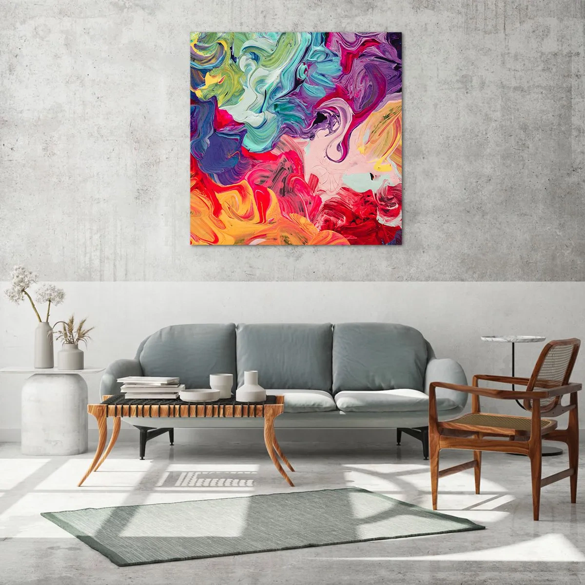 Üveg kép - Színek születése - 50x50 cm