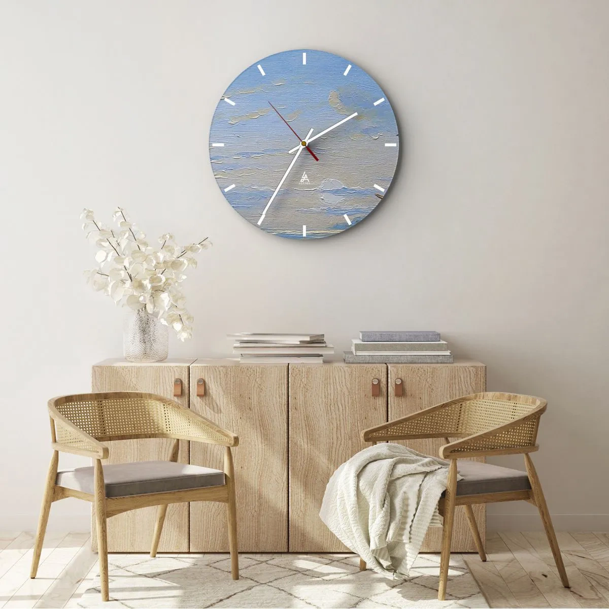 Falióra, Óra - Víz, föld, levegő - 40x40 cm