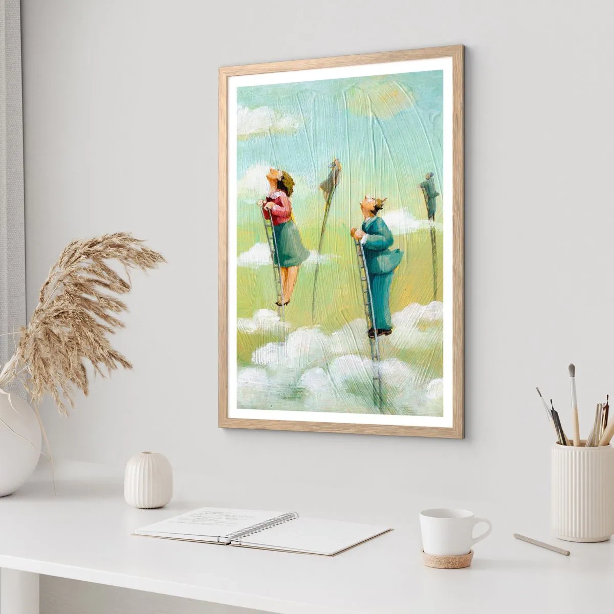 Poszter világos tölgy keretben - Az álmod mögött - 70x100 cm