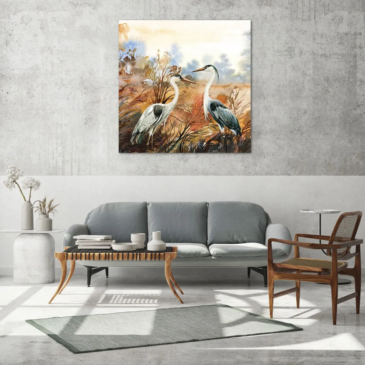 Üveg kép - Hová ősszel? - 70x70 cm