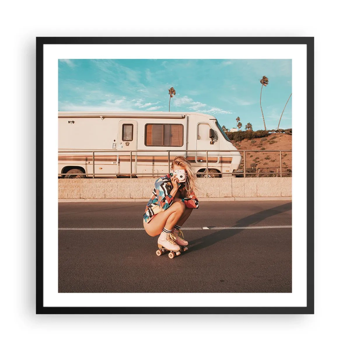 Poszter fehér keretben - Mosolyt kérek! - 60x60 cm