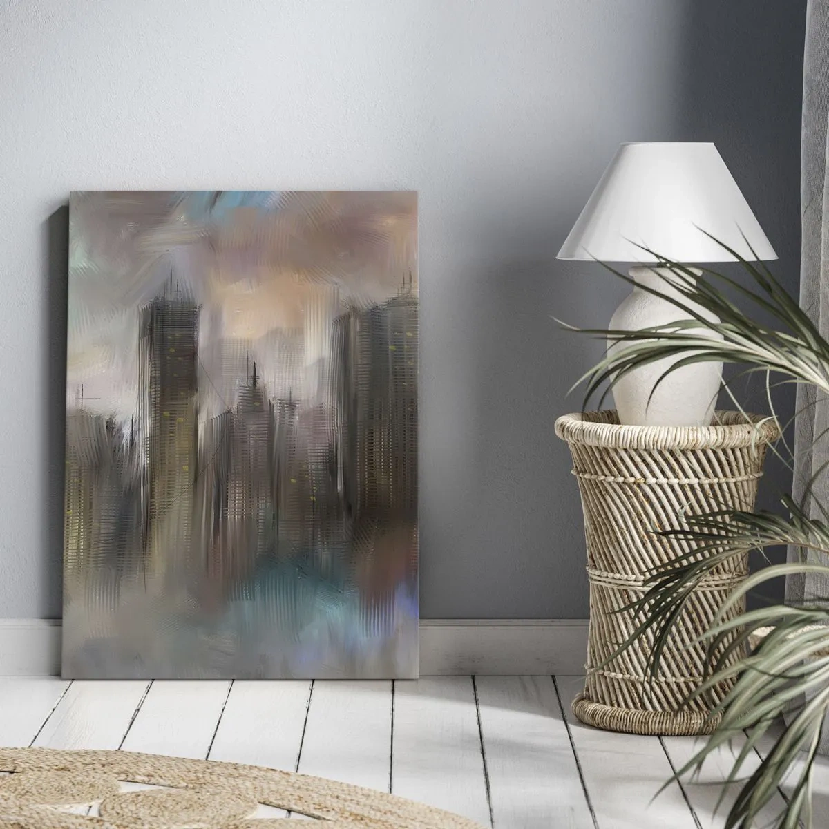 Vászonkép - Acél, kő és köd összetétele - 50x70 cm