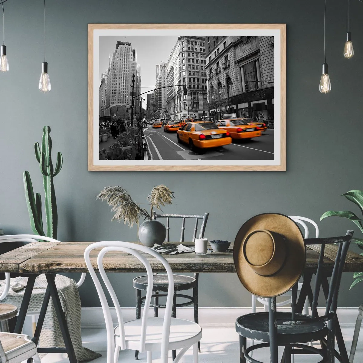 Poszter világos tölgy keretben - Nagyvárosi napok - 100x70 cm