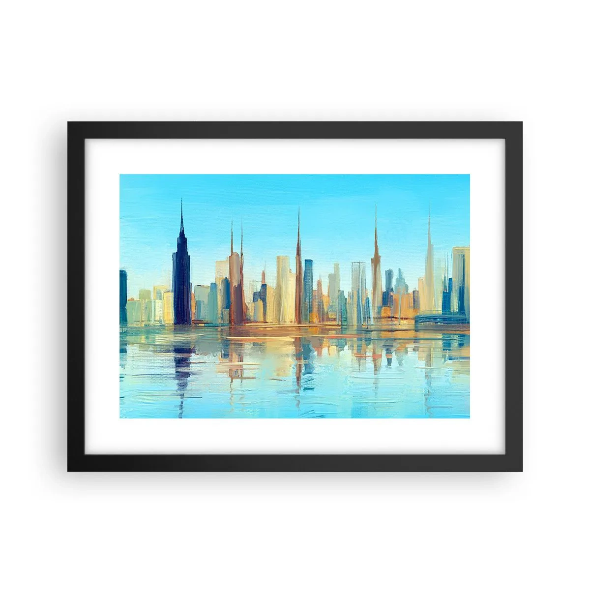 Poszter fehér keretben - Napfényes metropolisz - 40x30 cm