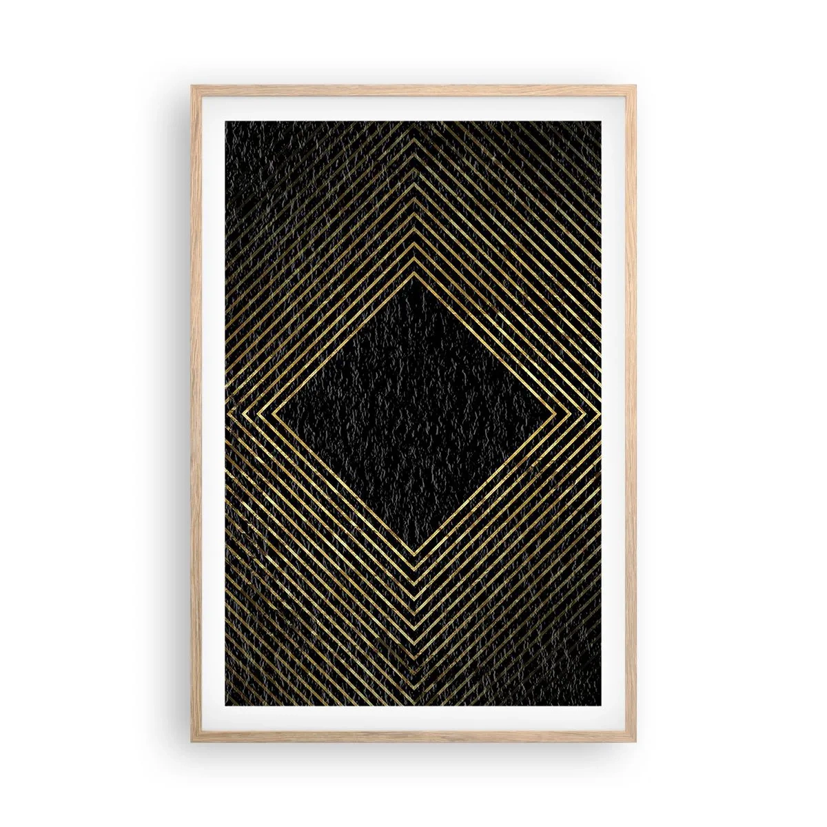 Poszter világos tölgy keretben - Geometria glamour stílusban - 61x91 cm