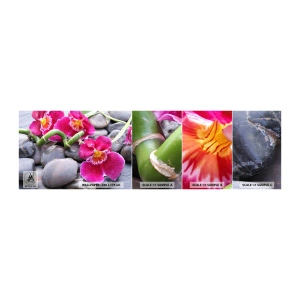 Fotótapéta Minta Öntapadós Deluxe Sticker - Hideg és forró - Virágok, Kövek, Orchidea - 100x30 cm