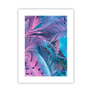 Poszter - Trópusok rózsaszínben és kékben  - 30x40 cm
