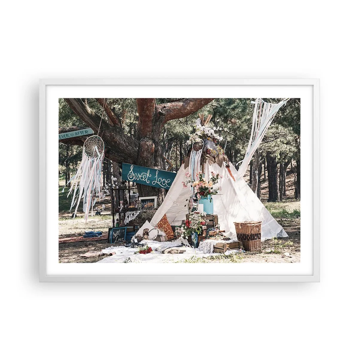 Poszter fekete keretben - Make love… - 70x50 cm