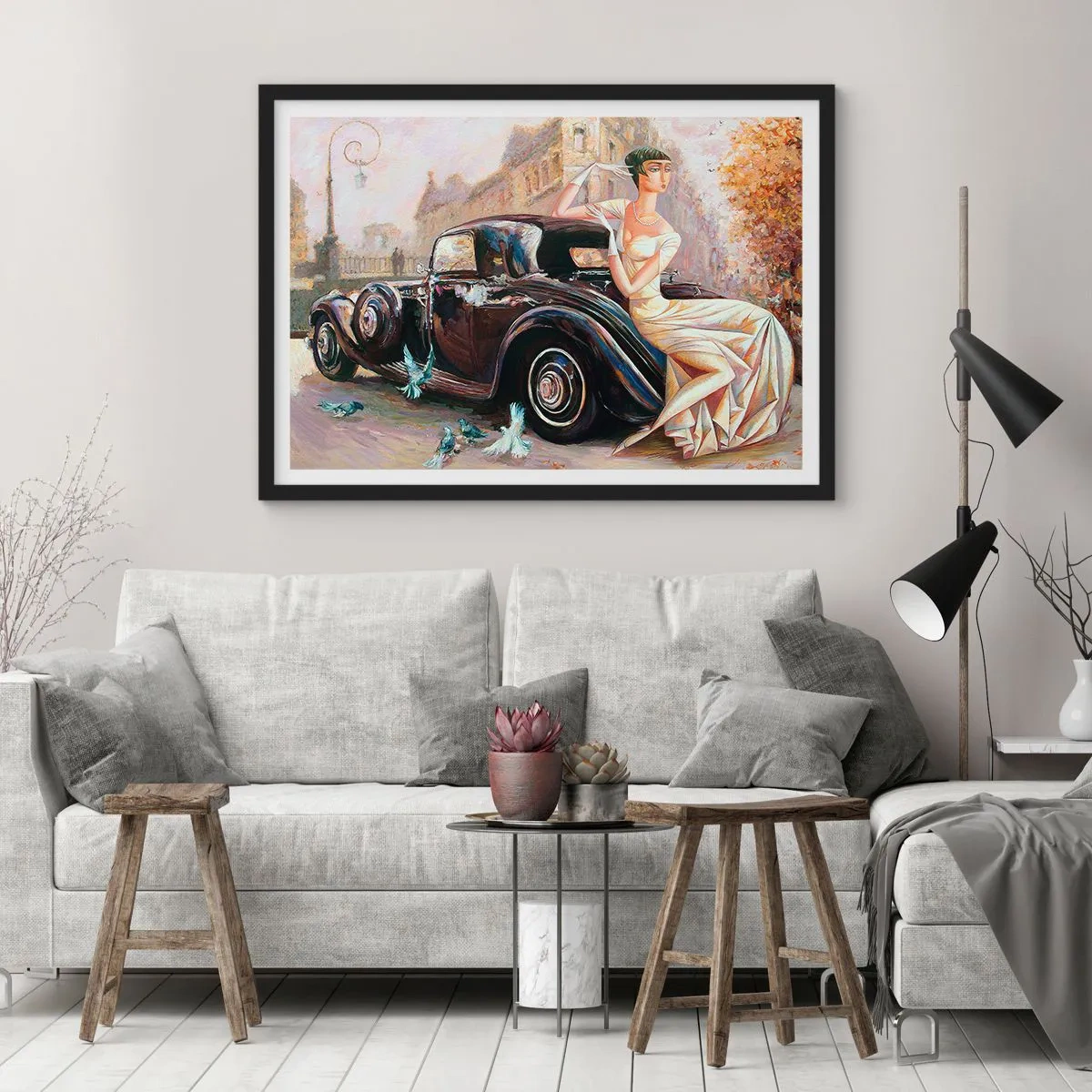 Poszter fehér keretben - Elegancia retro stílusban - 70x50 cm
