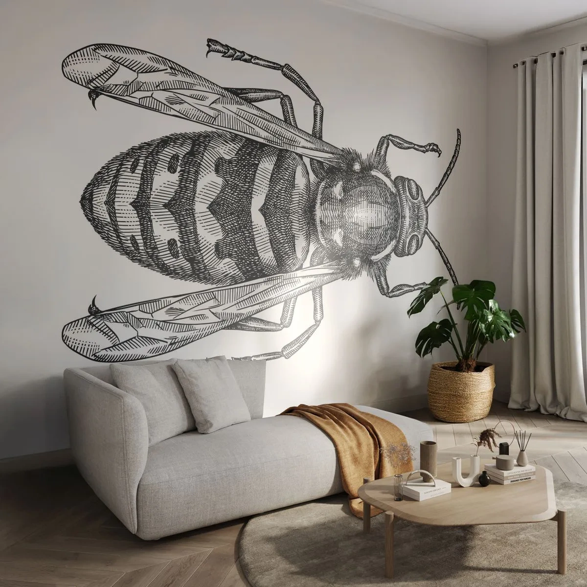 Fotótapéta Premium Canvas - Egy rovar bolygóról - Darázs, Rovar, Minimalista - 200x140 cm