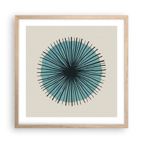 Poszter világos tölgy keretben - Ragyogóan a kékben - 50x50 cm