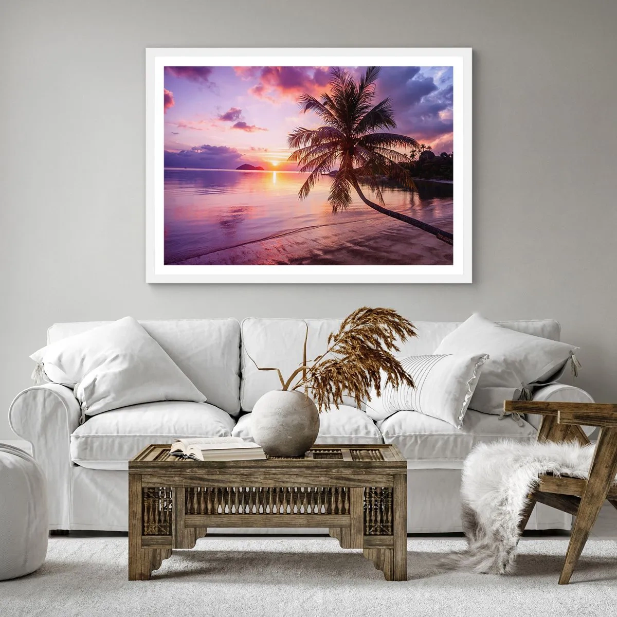 Poszter fekete keretben - Boldogság egészen a horizontig - 30x30 cm