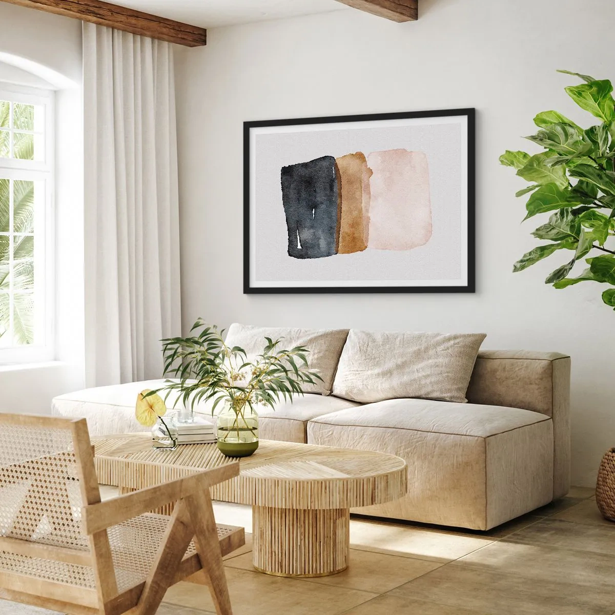 Poszter fehér keretben - A föld színeinek kompozíciója - 91x61 cm