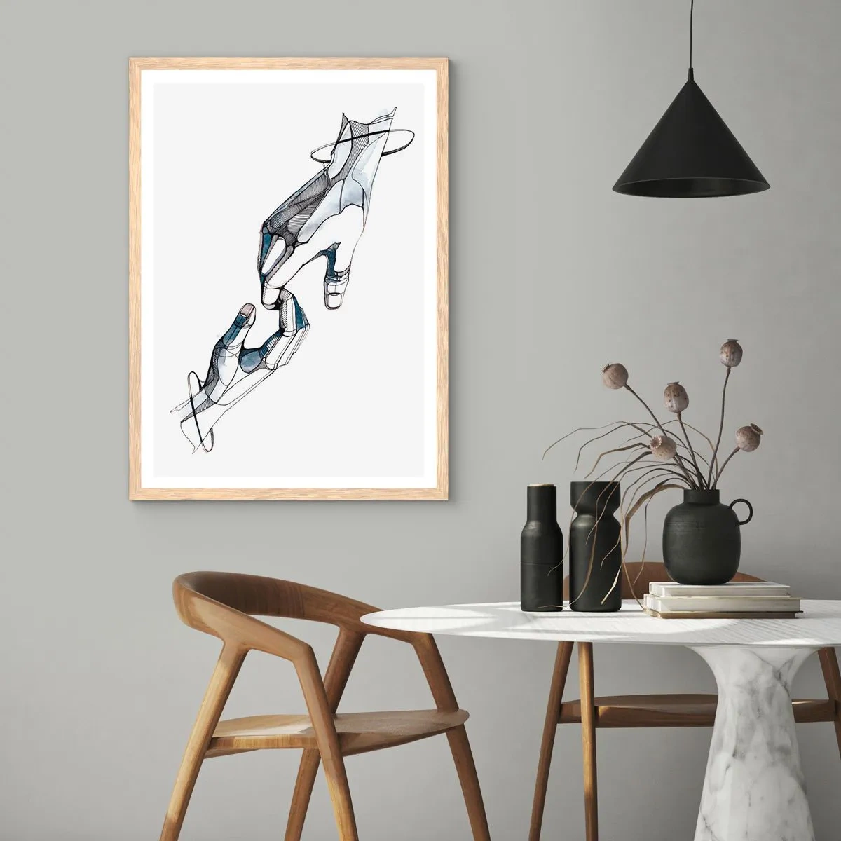 Poszter világos tölgy keretben - Szép gesztus - 50x70 cm