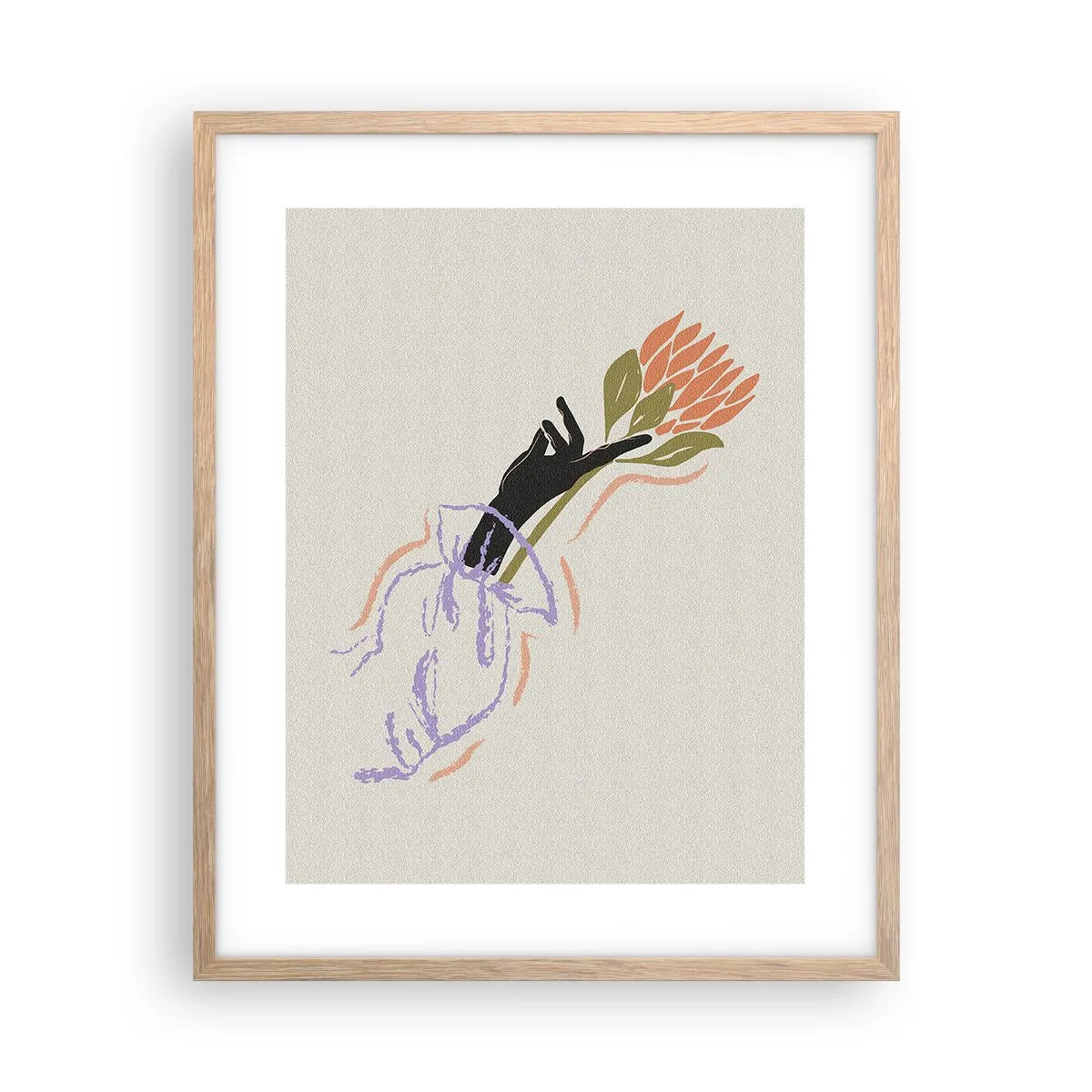 Poszter világos tölgy keretben - Egy testvéri érintés - 40x50 cm