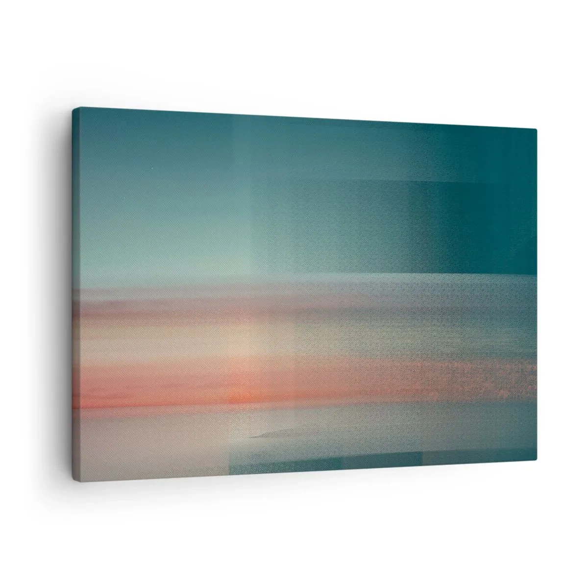 Vászonkép - Pasztell árnyalatú naplemente a nyugodt horizonton - 70x50cm - Absztrakt: fényhullámok - Modern fali dekoráció nappalihoz és hálószobához ARTTOR