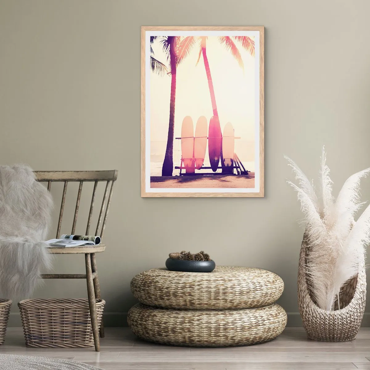 Poszter világos tölgy keretben - Ez remek nap lesz - 40x50 cm