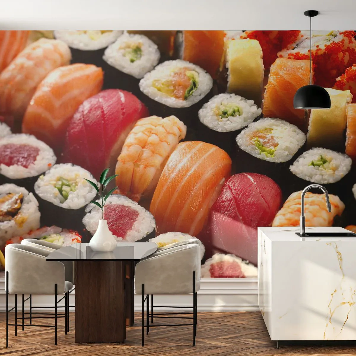 Fotótapéta Premium Sand - Ázsia színei és ízei - Gasztronómia, Sushi, Ázsia - 100x70 cm