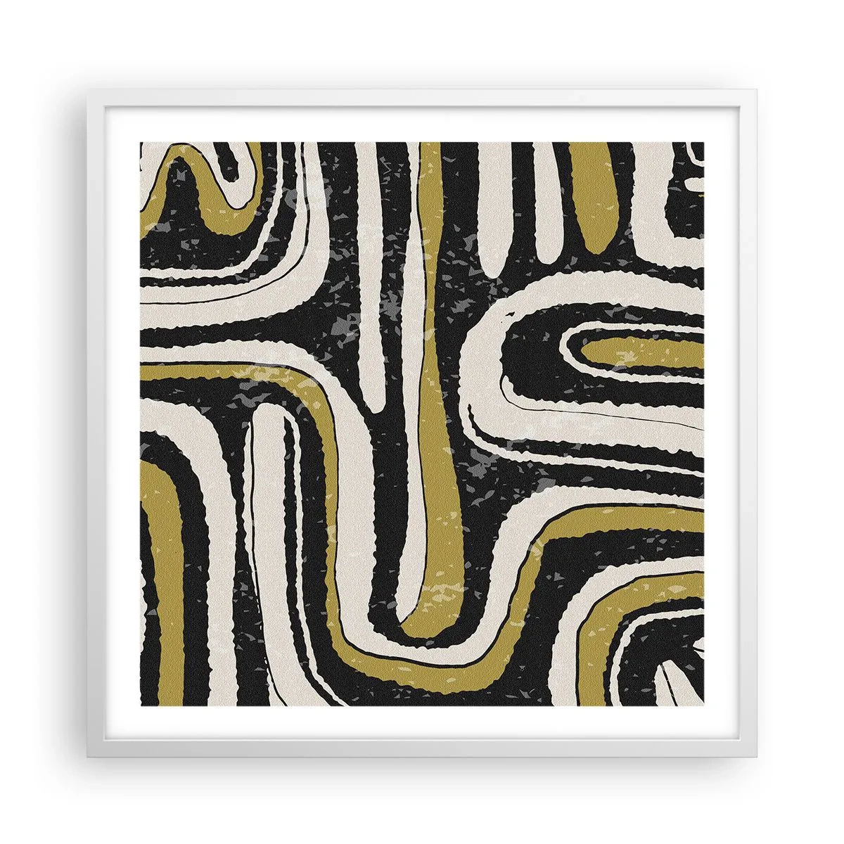 Poszter fekete keretben - Kompozíció: traktusok és sikátorok - 60x60 cm