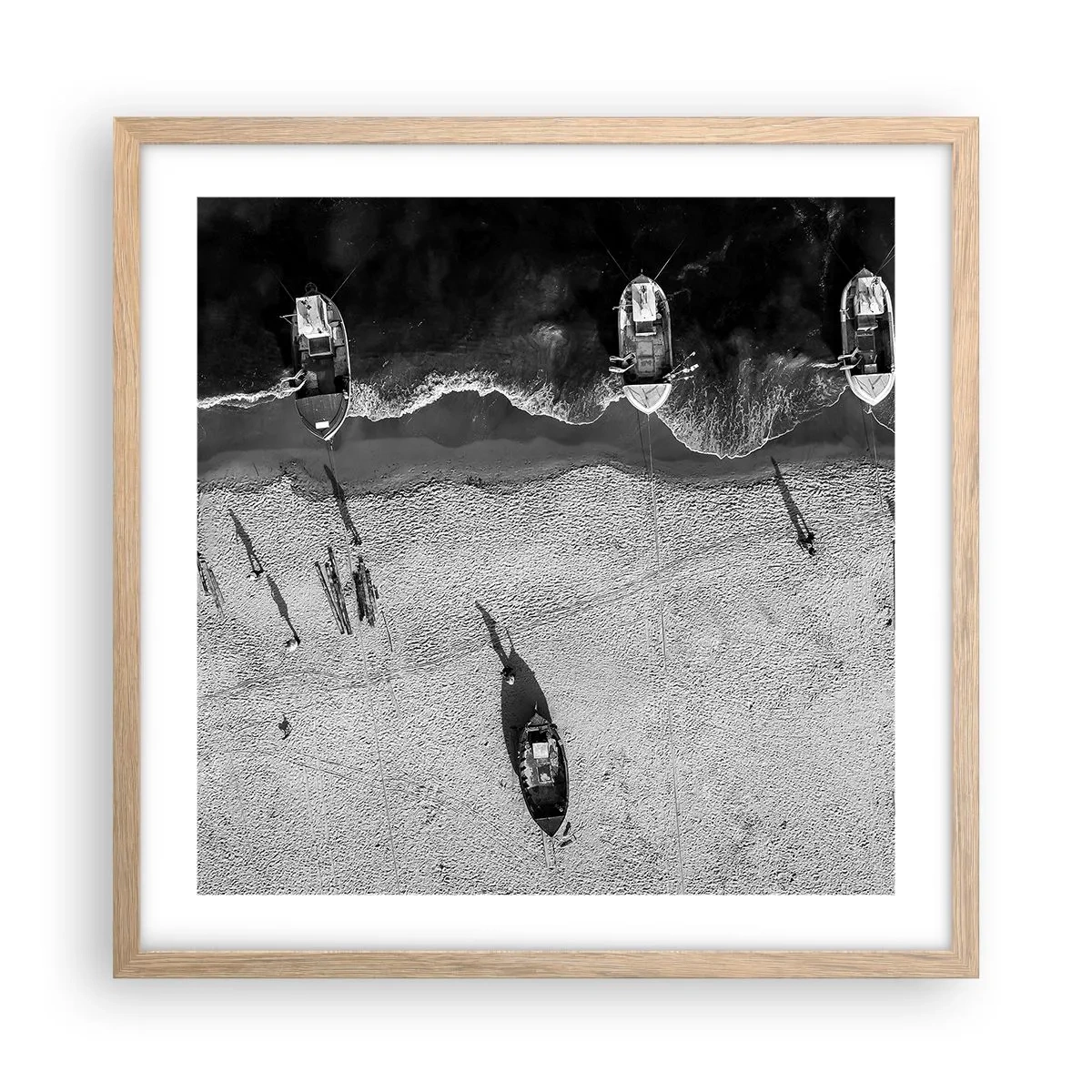 Poszter világos tölgy keretben - Még mindig a parton... - 50x50 cm