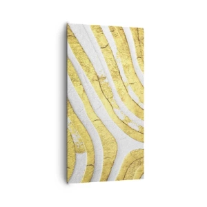 Vászonkép - Kompozíció fehér és arany színben - 65x120 cm