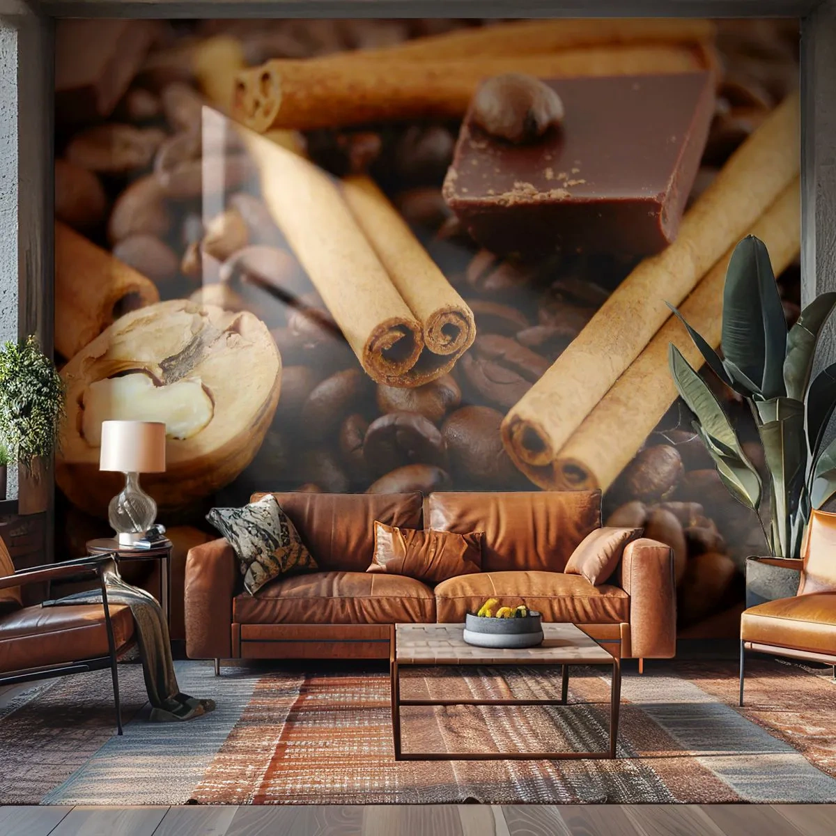 Fotótapéta Premium Sand - Aromák koncertje - Gasztronómia, Csokoládé, Kávébab - 100x70 cm