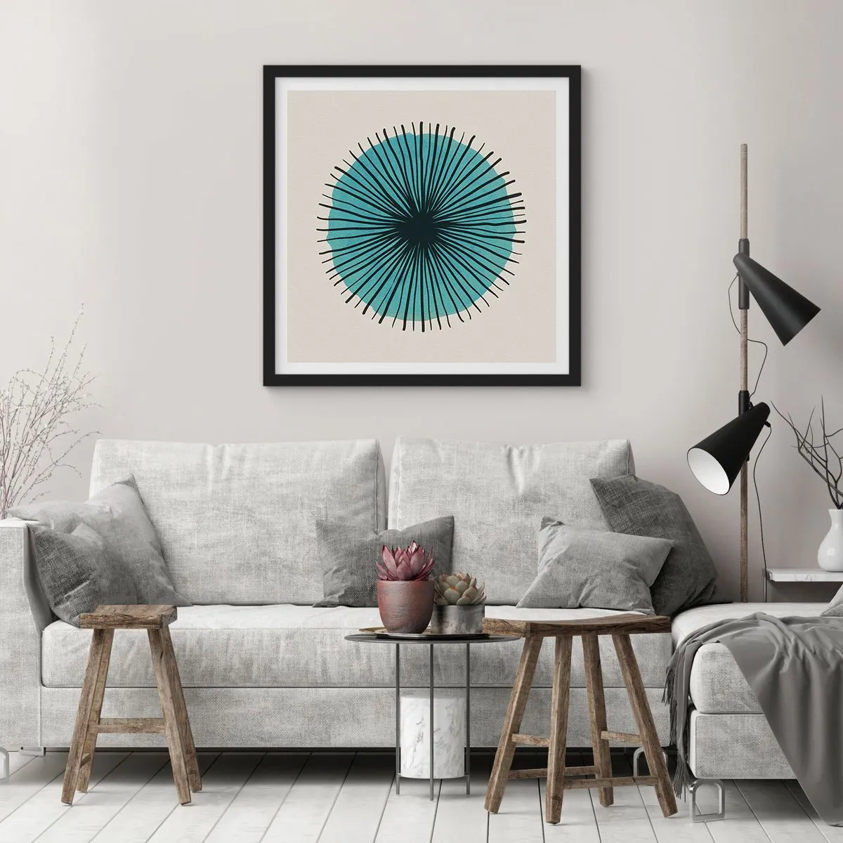 Poszter fehér keretben - Ragyogóan a kékben - 60x60 cm