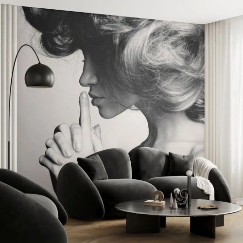 Fotótapéta Premium Canvas - Magára hallgatva - Nő, Modell, Női Arc - 400x280 cm