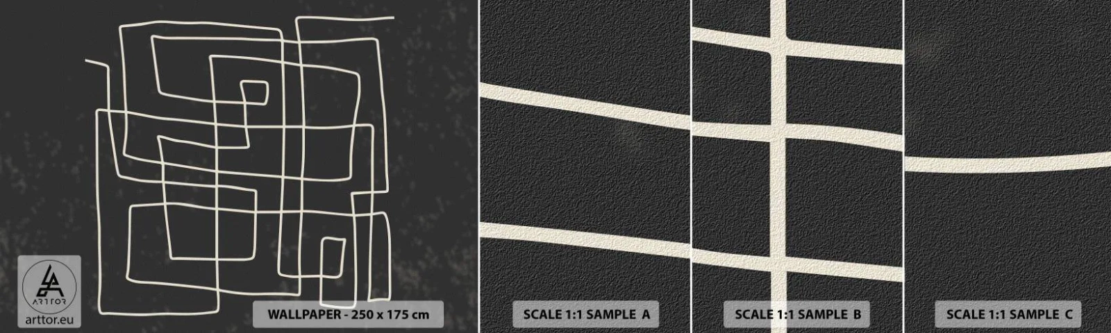 Fotótapéta Minta Standard Eco - Nem olyan egyszerű - Absztrakció, Darab, Fekete és fehér - 100x30 cm