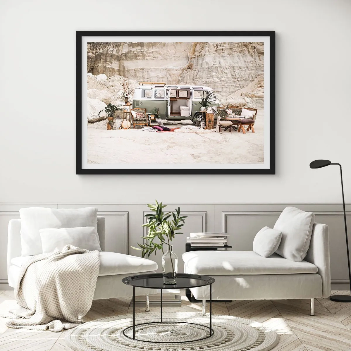 Poszter fehér keretben - Ideje elkezdeni az utazást - 70x50 cm