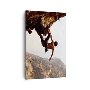 Vászonkép - A világ egy szikladarabon összezsugorodott egy kézben  - 80x120 cm