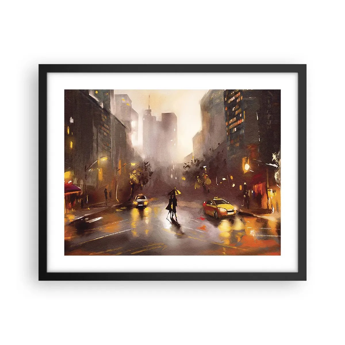 Poszter fehér keretben - New York fényében - 50x40 cm