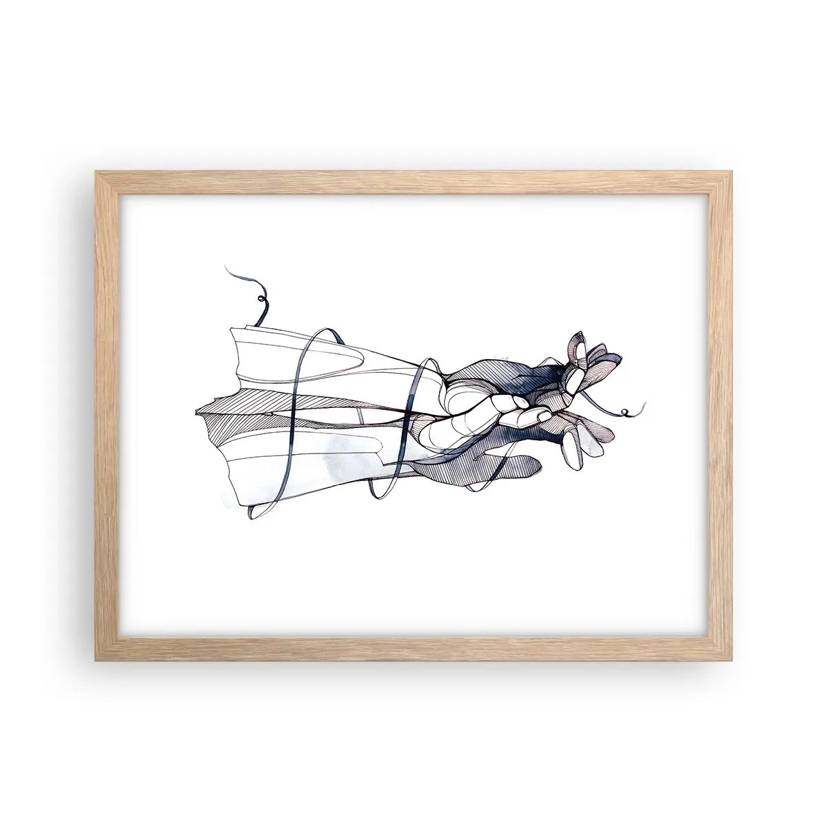 Poszter világos tölgy keretben - Érintés tanulmányozása - 40x30 cm