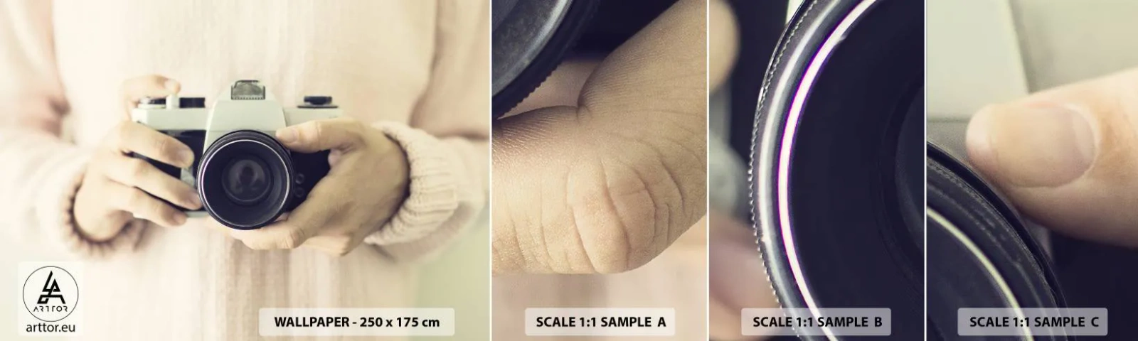 Fotótapéta Minta Öntapadós Deluxe Sticker - Többet látni... - Kamera, Szüret, Fényképezés - 100x30 cm