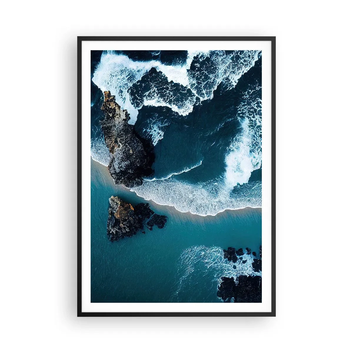 Poszter fehér keretben - Hullámokba burkolózva - 70x100 cm