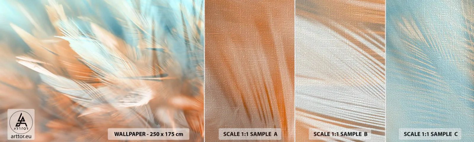 Fotótapéta Minta Premium Canvas - A szelídség földjén - Törékeny, Tollak, Minimalizmus - 100x30 cm