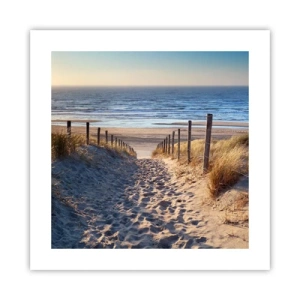 Poszter - A tenger hangja, a madarak éneke, egy vad tengerpart a fű között... - 40x40 cm