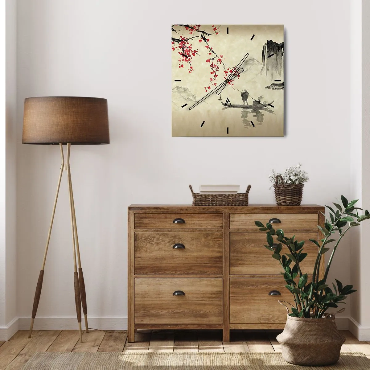 Falióra, Óra - A virágzó meggyfák országában - 30x30 cm