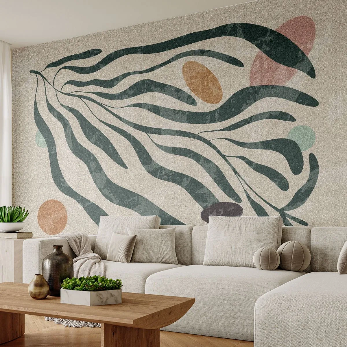 Fotótapéta Premium Sand - Zöldek között - Boho, Növény, Modern - 100x70 cm