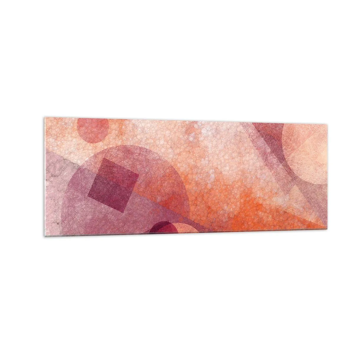 Üveg kép - Geometriai transzformációk rózsaszínben - 140x50 cm