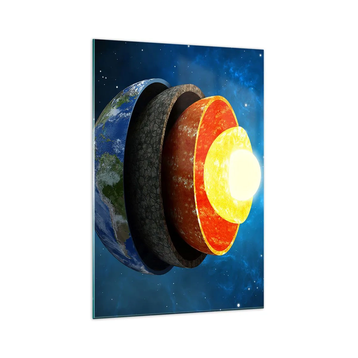 Üveg kép - Utazás a Föld középébe - 70x100 cm
