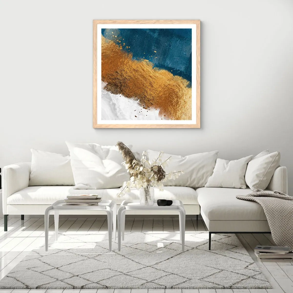 Poszter világos tölgy keretben - A nyár árnyalatai - 50x50 cm