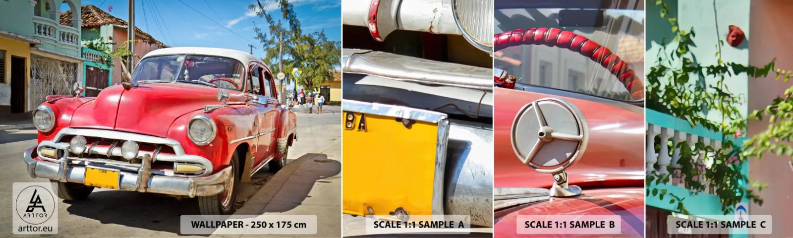 Fotótapéta Minta Standard Eco - Még csak a Kubában - Autóipari, Antik autó, Építészet - 100x30 cm