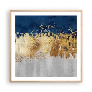 Poszter világos tölgy keretben - Modern kompozíció csillogással - 60x60 cm
