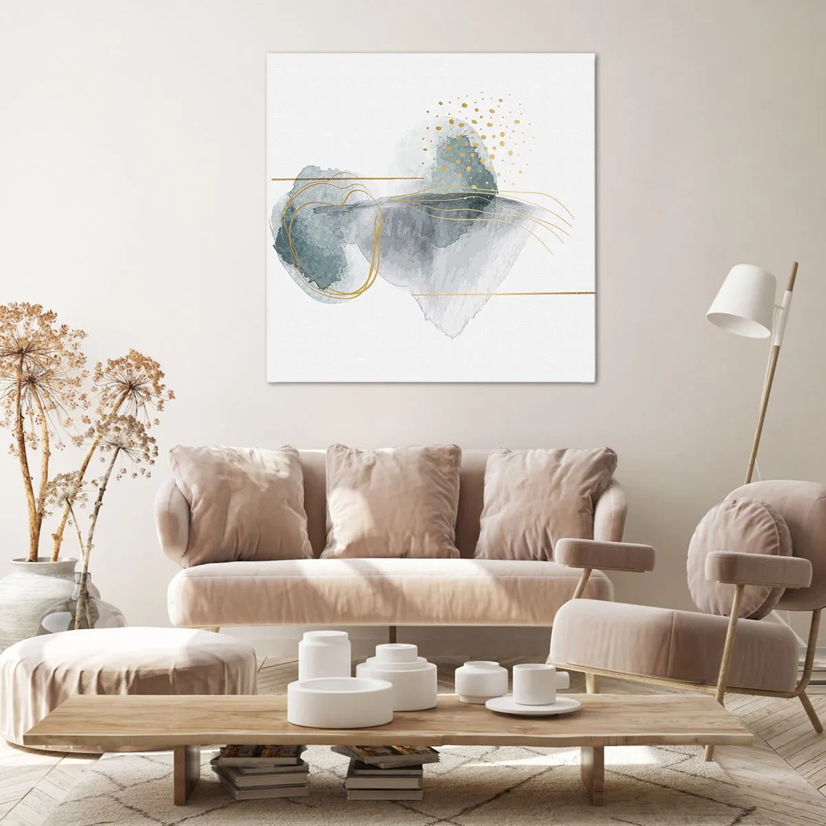 Vászonkép - A szürkeség és az arany kapcsolatáról - 70x70 cm