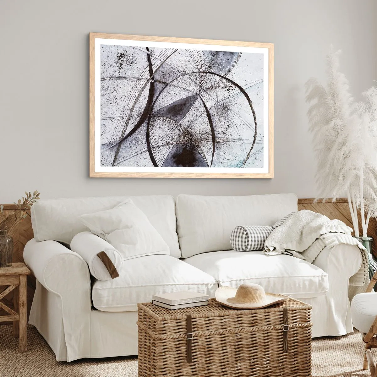 Poszter világos tölgy keretben - Futurisztikus fantázia - 40x30 cm