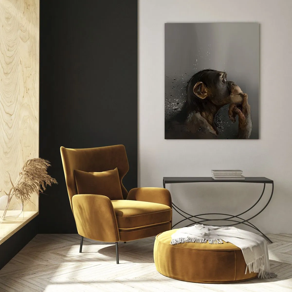 Üveg kép - Biztosan gondolkodó - 80x120 cm