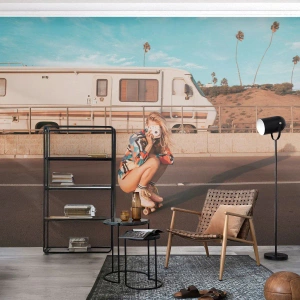 Egyedi tapéta Premium Canvas - Mosolyt kérek! - Tájkép, Táborozó, Nő